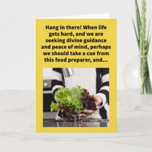 Funny Pun Lettuce Spray Encouragement Kort