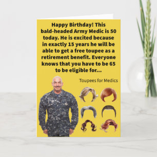 Funny Pun Medic Hair Grattis på födelsedagen Kort