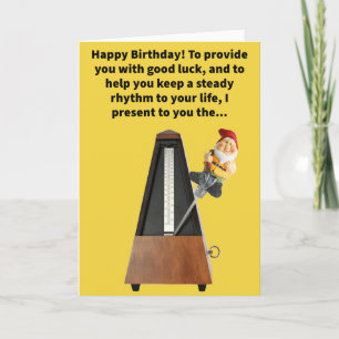 Funny Pun Metrognome Grattis på födelsedagen Kort
