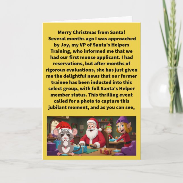 Funny Pun Mice Elf God jul Kort (Framsida)