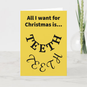 Funny Pun My Two Tont Teeth God jul Kort