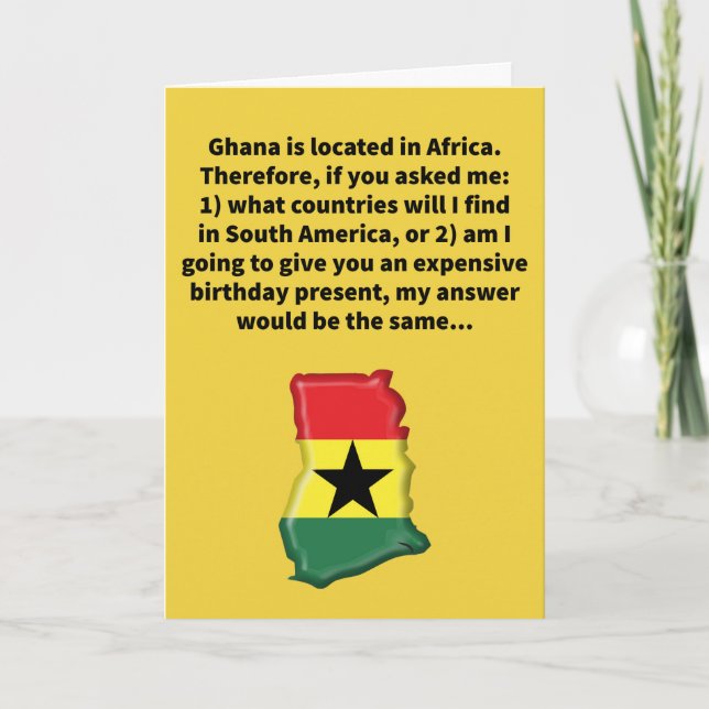 Funny Pun Not Ghana Grattis på födelsedagen Kort (Framsida)