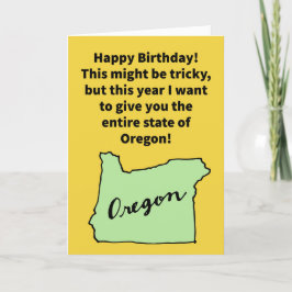 Funny Pun Oregon Donor Grattis på födelsedagen Kort