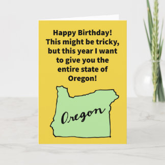 Funny Pun Oregon Donor Grattis på födelsedagen Kort