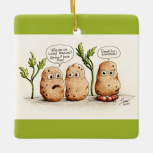 Funny Pun-potatis Julgransprydnad Keramik