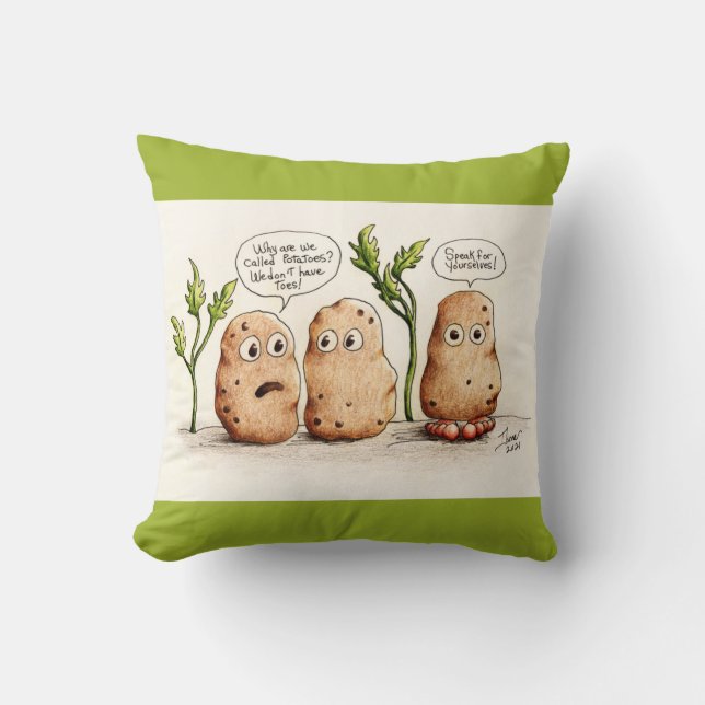 Funny Pun-potatis Kudde (Framsida)