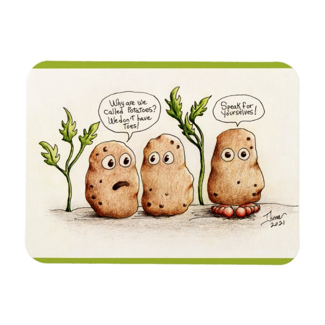 Funny Pun Potatis Magnet (Horisontell)