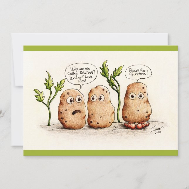 Funny Pun-potatis, platta kort (Framsida)