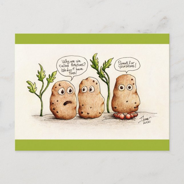 Funny Pun Potatis Postcard Vykort (Framsida)