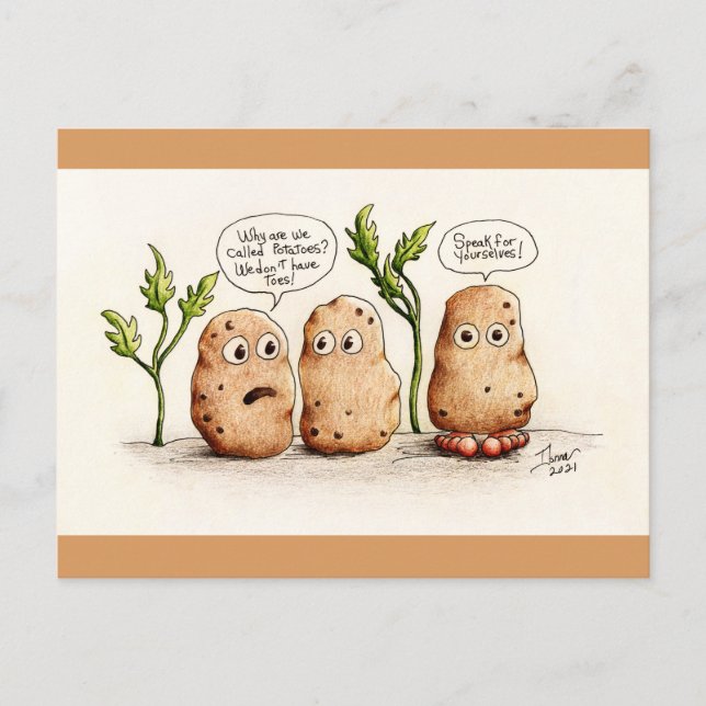 Funny Pun Potatis Postcard Vykort (Framsida)