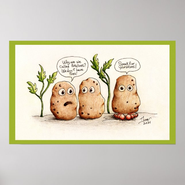Funny Pun Potatis Poster (Framsidan)