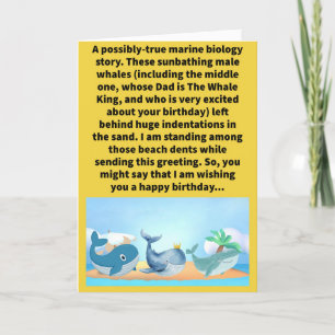 Funny Pun Prints of Whales Grattis på födelsedagen Kort