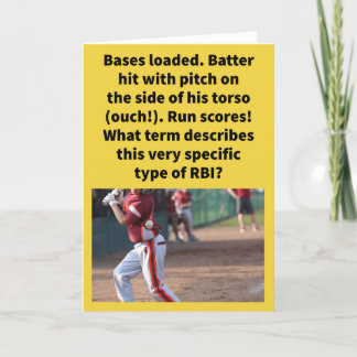 Funny Pun Ribbie Baseball Hälsning Kort