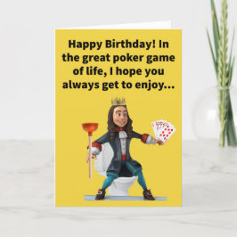 Funny Pun Royal Flush Grattis på födelsedagen Kort