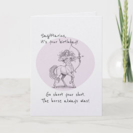 Funny Pun Sagittarius Zodiac November Bday Kort