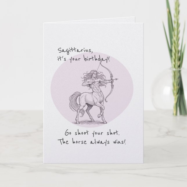 Funny Pun Sagittarius Zodiac November Bday Kort (Framsida)