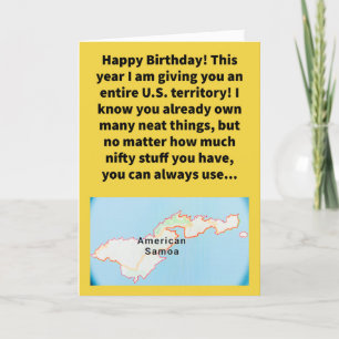 Funny Pun Samoa Grattis på födelsedagen Kort