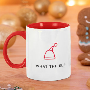 Funny Pun Simple Minimalist Helgdag What Elf Mugg