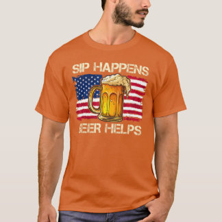 funny pun sip happens beer helps drinking vintage  t shirt