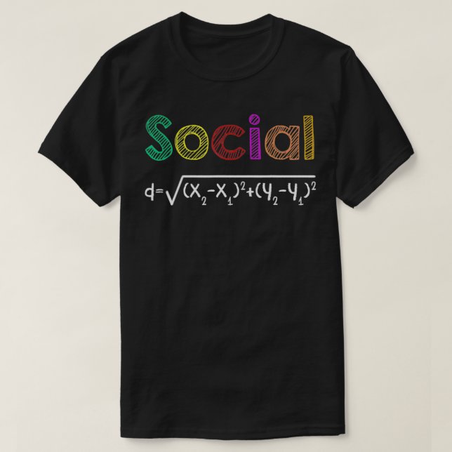 Funny Pun Social Distance Formula Math Quarantine  T Shirt (Design framsida)