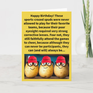 Funny Pun Spec Taters Grattis på födelsedagen Kort