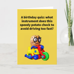 Funny Pun Spud-O-Meter Birthday Kort