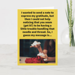 Funny Pun Tack Sew Much Kort