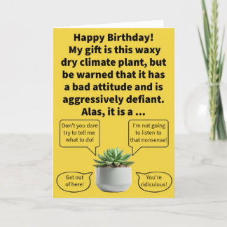 Funny Pun Truculent Succulent Grattis på födelseda Kort