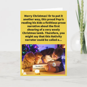 Funny Pun Ull Novel Pappa God jul Kort