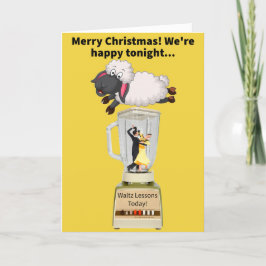 Funny Pun Waltsing in a Blender under Lamb Julafto Kort