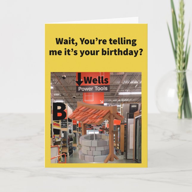 Funny Pun well Aisle B Birthday Kort (Framsida)