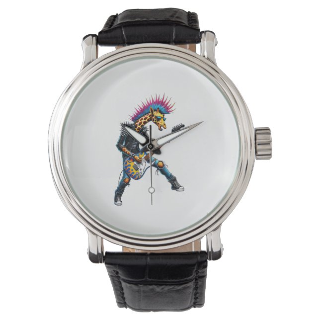 Funny Punk Giraffe, Sten'n Roll Giraffe, Guit Armbandsur (Framsida)