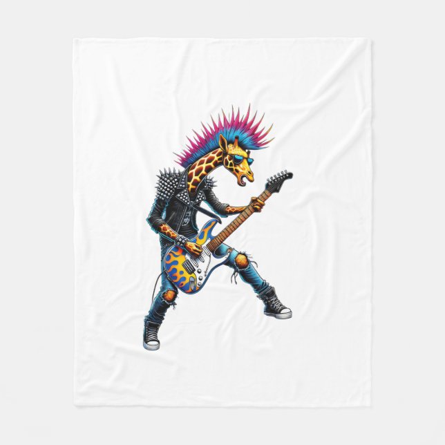 Funny Punk Giraffe, Sten'n Roll Giraffe, Guit Fleecefilt (Framsidan)