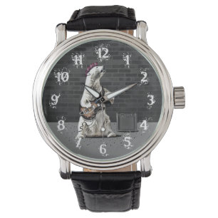 Funny Punk Sten Bear Spela Guitar Heavy Metall Armbandsur