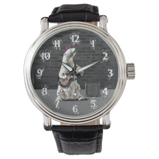Funny Punk Sten Bear Spela Guitar Heavy Metall Armbandsur