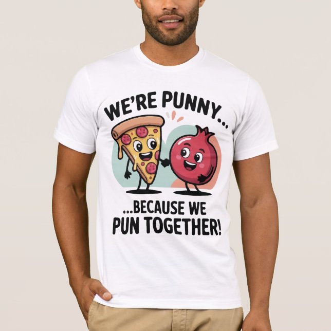 Funny Punny Couple T-Shirt | Cute Food Love (Framsida)