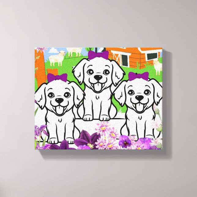 Funny Puppies Canvastryck (Framsida)