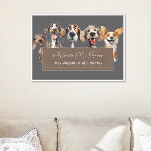Funny Puppy Dog Walker Groomer Djuromsorg Modern Poster
