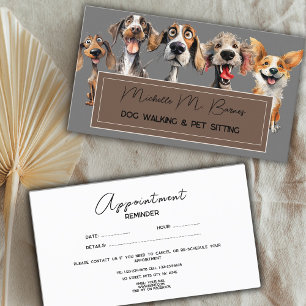 Funny Puppy Dog Walker Groomer Djuromsorg Tidsbeställning Kort