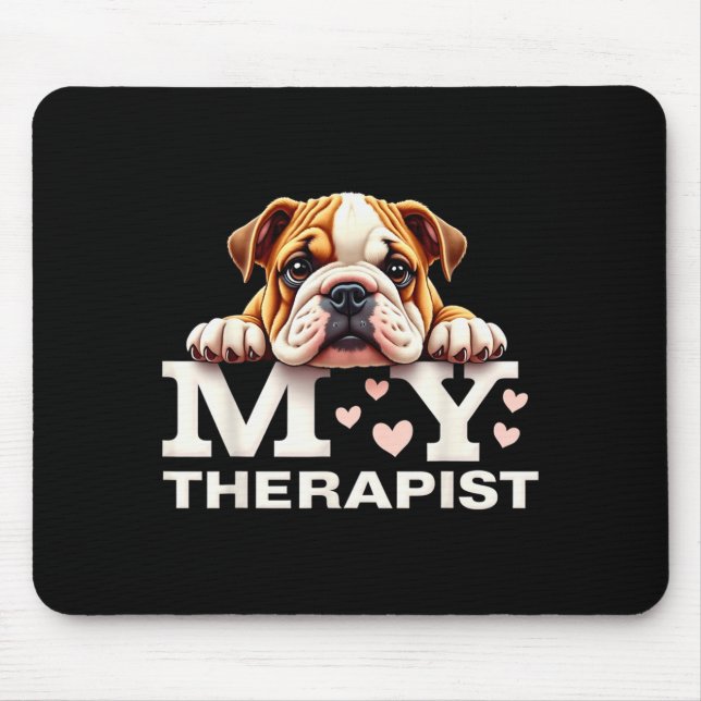 Funny Puppy My Therast English Bulldog Dog  Musmatta (Framsidan)