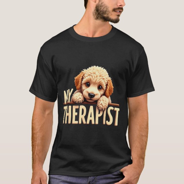 Funny Puppy My Therast Odle Dog  T Shirt (Framsida)