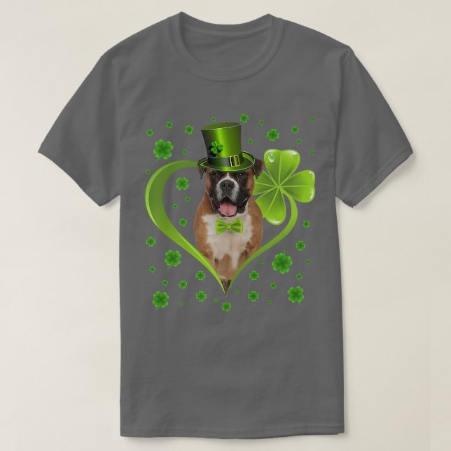 Funny Puppy Shamrock Boer Hund St  T Shirt (Design framsida)