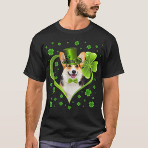 Funny Puppy Shamrock Corgi Hund St T Shirt