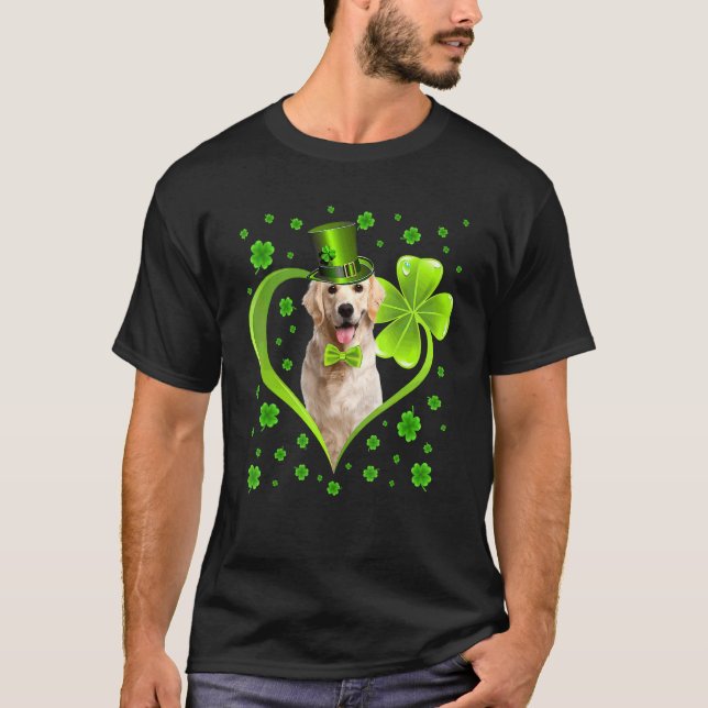 Funny Puppy Shamrock Labrador Hund St patrick's da T Shirt (Framsida)