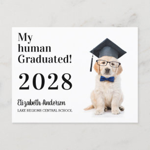 Funny Puppy Student Studentfest Inbjudan Vykort