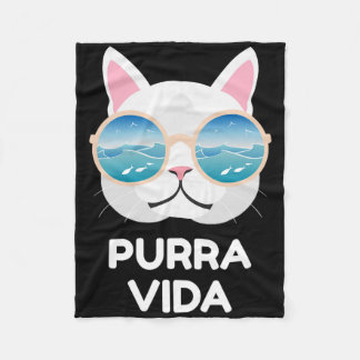 Funny Pura Vida Cat - Costa Rica Surfing Surf Wave Fleecefilt
