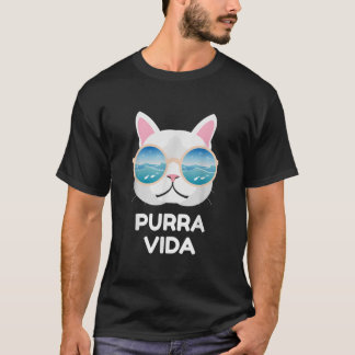 Funny Pura Vida Cat Costa Rica Surfing Surfa Vågar T Shirt