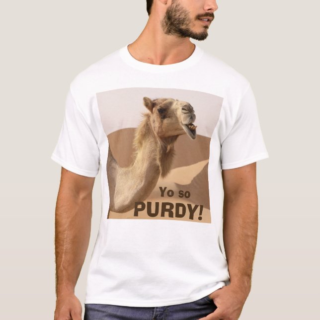 Funny Purdy Slogan Camel T Shirt (Framsida)