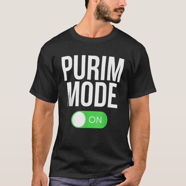 Funny Purim Mode On Purim Festival Costume  T Shirt (Framsida)