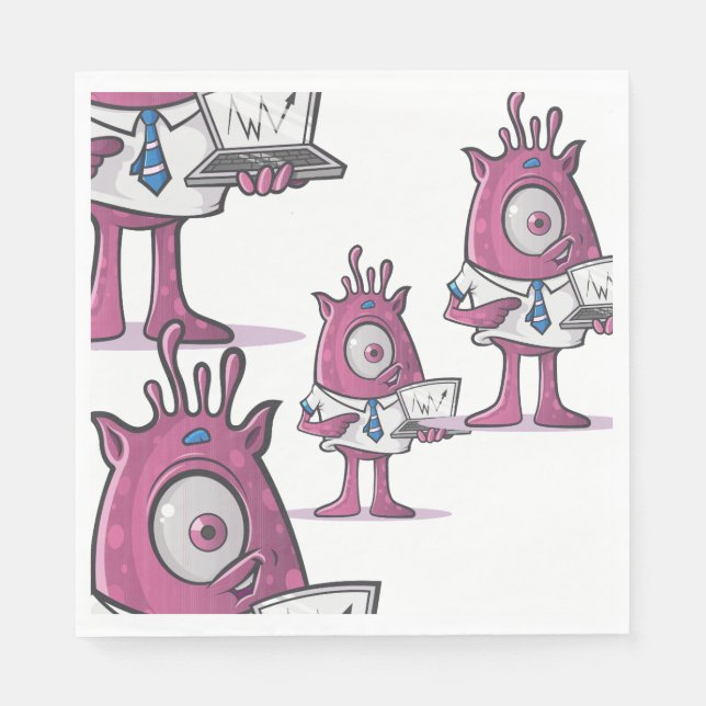 Funny Purple Accountant Monsters Paper  Pappersservett (Framsidan)
